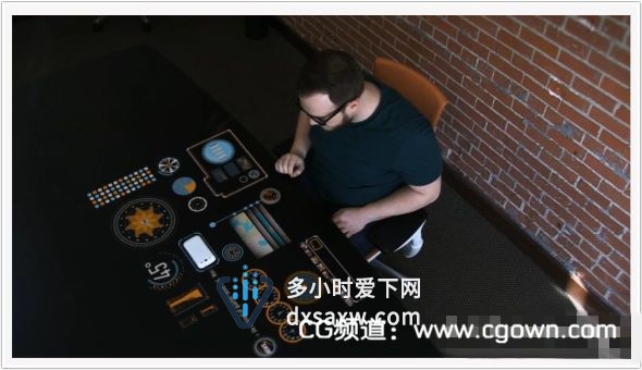 AfterEffects教程 合成未来菜单界面动画
