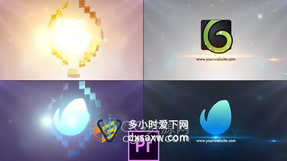PR模板-非常简单干净的耀斑动画标志常用企业LOGO片头