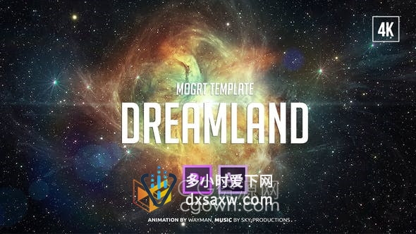 美丽星云数十亿颗恒星银河星座梦境背景动画电影片名视频片头宣传-PR模板