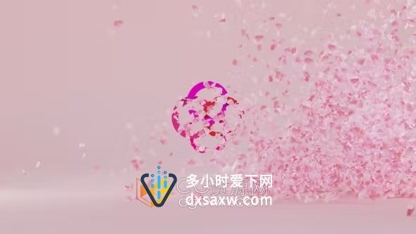 AE标志模板玫瑰花瓣花朵动画演绎美丽LOGO片头