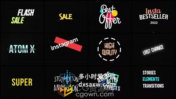 Dynamic Titles 创意动态视频字幕文字标题AE模板