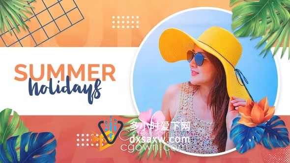 AE模板-多彩假期旅游宣传快乐周末游乐场旅行景点介绍视频