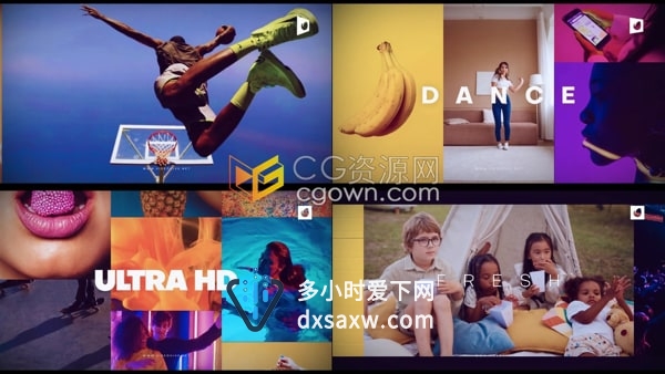 城市vlog假期生活企业活动精彩片段时尚多屏幻灯片AE视频模板