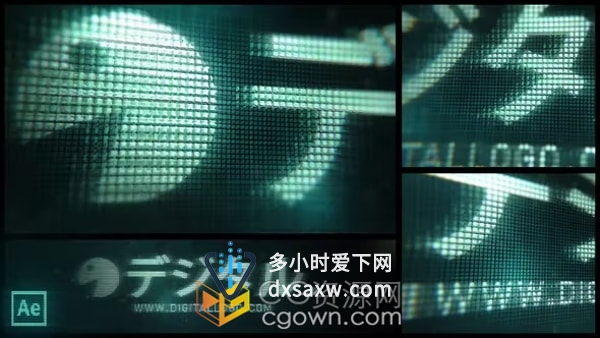 AE模板-LED电子液晶数码显示器标志动画Lcd Digital logo Reveal