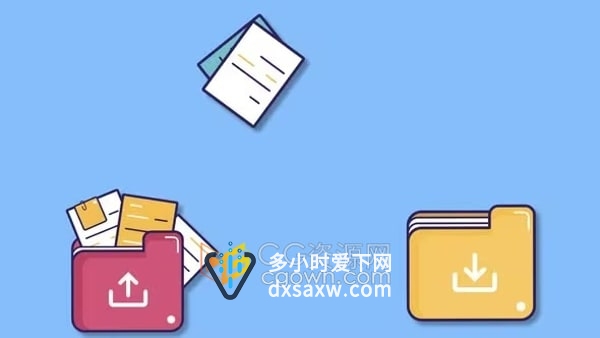 从一个文件到另一个数据传输动画文档下载演示视频素材