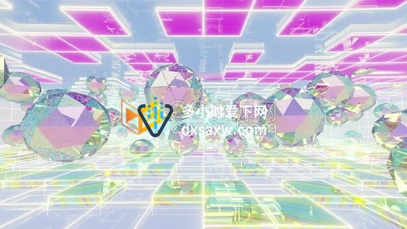 全息几何场景现代多彩抽象幻想空间创意背景视频素材