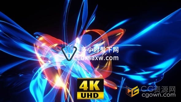 视频素材-4K透明多色紫罗兰色彩抽象无定形视觉艺术VJ循环动画