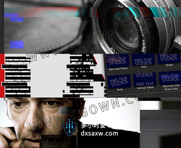 FCPX插件-影片画面信号故障干扰噪波色彩分离特效效果-带使用教程