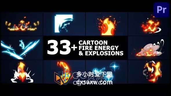 Cartoon Fire Energy And Explosions卡通火能量和爆炸元素-PR模板