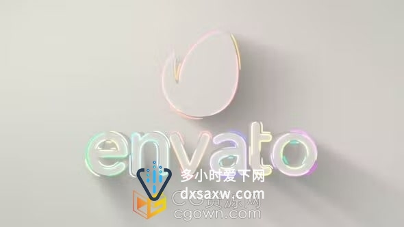 LOGO 3D挤压光线动画视频片头PR模板