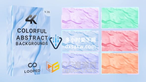 彩色蜡笔色波抽象色彩缤纷布料动画背景视频素材4K