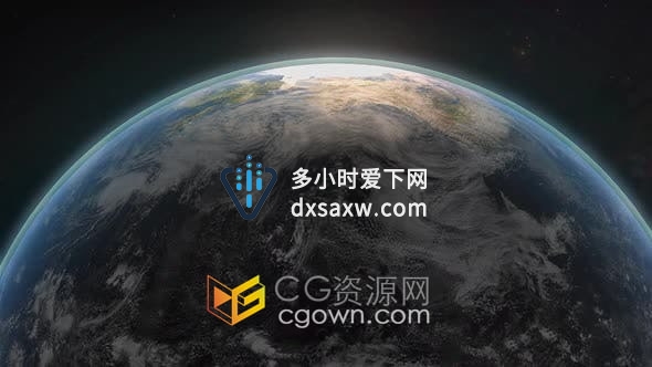 宇宙空间由近到远地球全景逼真动画天文地理科学科普解说视频素材