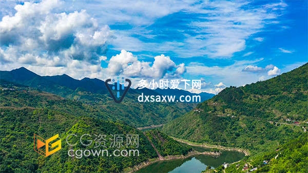 航拍蓝天白云祖国大好河山风光云层延时摄影实拍