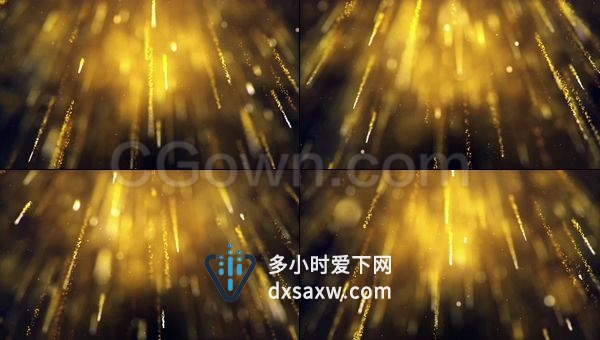 动态奢华黄金粒子金光闪烁上升粒子条颁奖年会公司庆典背景视频