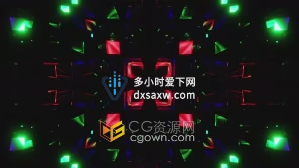 闪烁虹彩霓虹灯绽放循环动画舞台背景视频素材4k分辨率