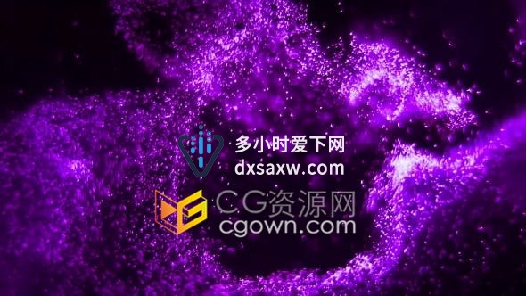 紫色粒子流沙发光漩涡Particles特效动态背景视频素材下载