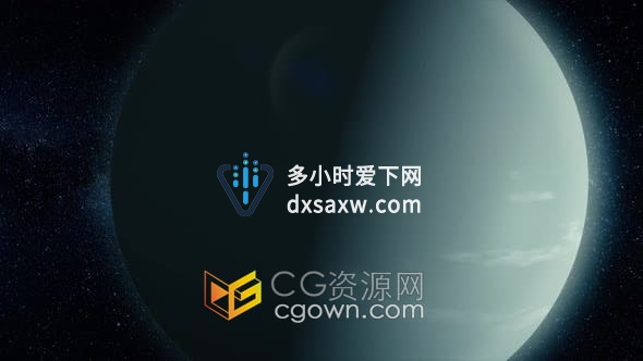 视频素材-太阳系和空间物体太空中的发光行星抽象科学背景动画