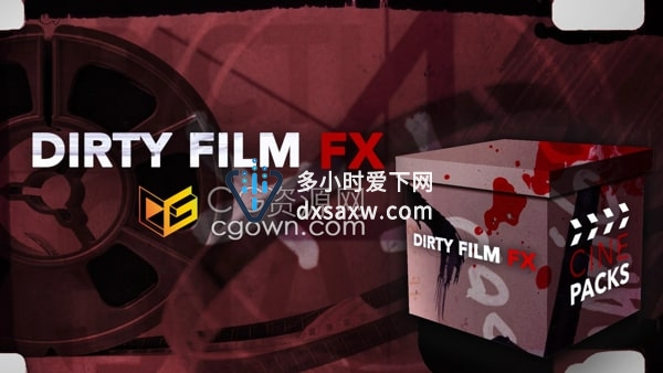 Dirty Film FX 54种肮脏旧胶片损坏划痕动画效果视频素材