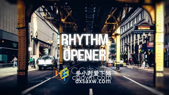 PR模板-视频画面错位拼接效果动态跺脚节奏多用途图文宣传片