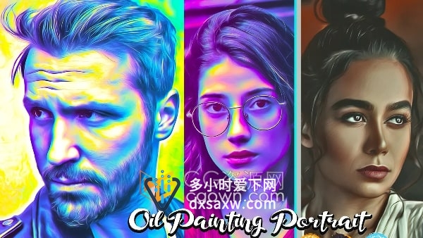 照片制作油画肖像绘画效果PS动作Atn文件