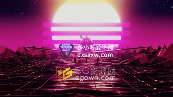 飞机玻璃低多边形景观飞行复古太阳无缝循环动画背景视频素材