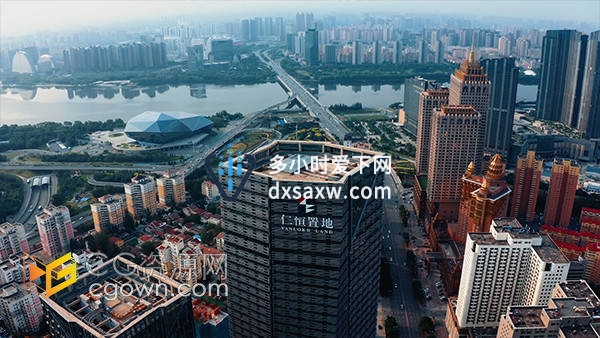 沈阳仁恒置地商务办公大楼城市建设视频素材