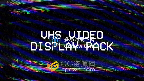 视频素材-制作坏电视屏幕噪点VHS特效画面视频效果