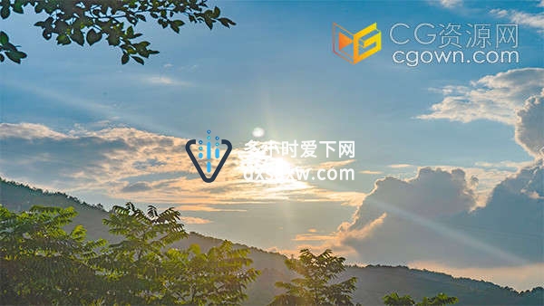 夏日山间日落阳光照射延时风光意境实拍视频素材