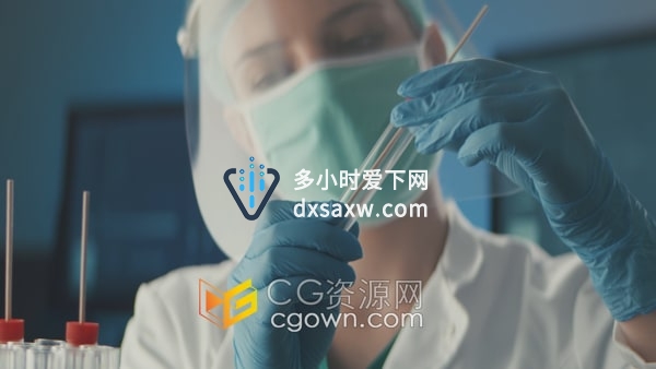 4K实拍视频医疗专业人员流感病毒采样拭子放入研究实验室试管中