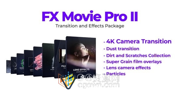 FX Movie Pro II 包括PR转场视频素材音效文字标题AE模板