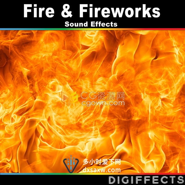 Digiffects音效库 Fire & Fireworks烟火篝火烟花烈焰火柴点燃音效素材