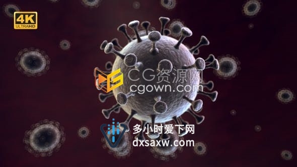 4K超高清分辨率新型冠状病毒微生物支原体covid-19形状背景视频素材