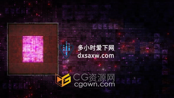 CPU矩阵全息板计算机芯片电路板数字抽象背景视频素材