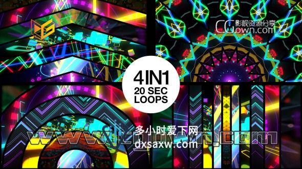 万花筒LED循环混合舞台图形视觉效果 VJ舞台包装全高清视频素材 Mixed Stage Visuals 7404941