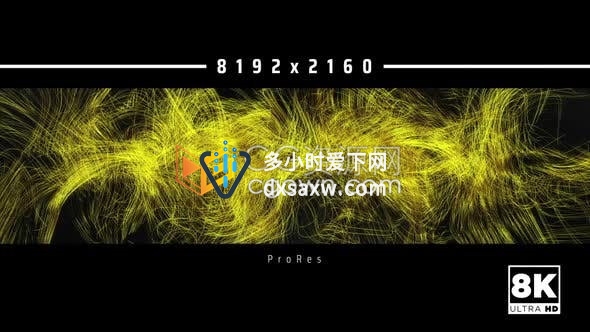 8K视频素材-抽象金色长生粒子线条动画背景视频素材动画
