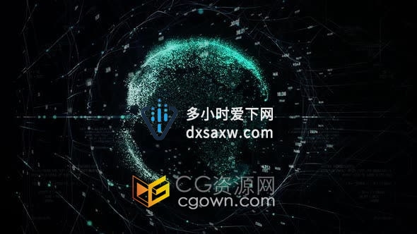 视频素材-HUD全息地球信息图表互联网科技背景动画素材
