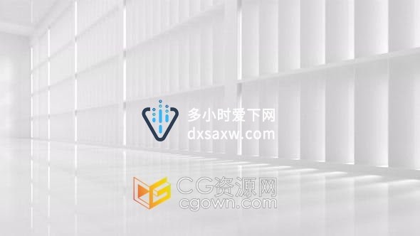 视频素材-明亮干净白色空房间3D建筑公寓空置室内