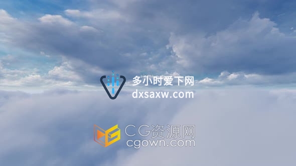 飞越云层穿过体积云循环动画背景视频素材下载