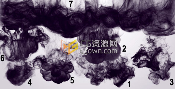 7种烟雾缭绕动态液体油墨油墨流动效果 视频素材