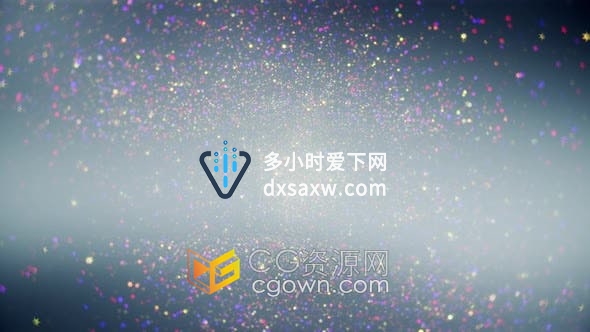 视频素材-奢华五彩纸屑旋转粒子光空间梦幻粒子婚礼舞台银色背景