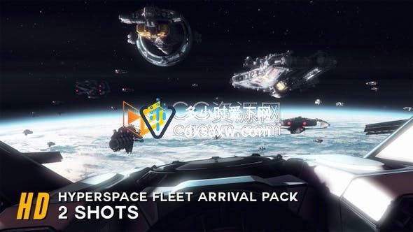 视频素材-太空飞船离开行星穿越时光超空间虫洞动画效果科幻视频