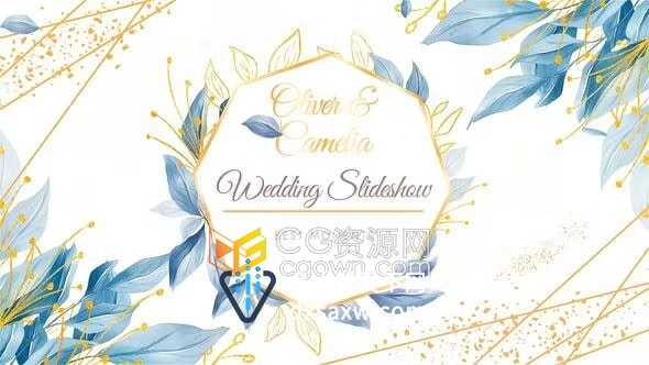 INK Wedding AE模板浪漫花卉水墨动画婚礼照片视频相册