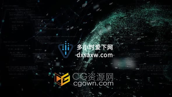 视频素材-全球计算机连接数据数字高科技全息HUD界面互联网背景视频