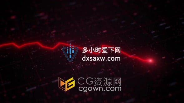 视频素材-红色条形图下降趋势动画股票资产下跌金融危机商业衰退经济崩溃概念