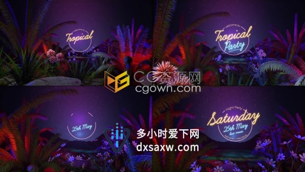 PR模板-热带丛林夜间场景海滩派对俱乐部活动宣传揭幕战
