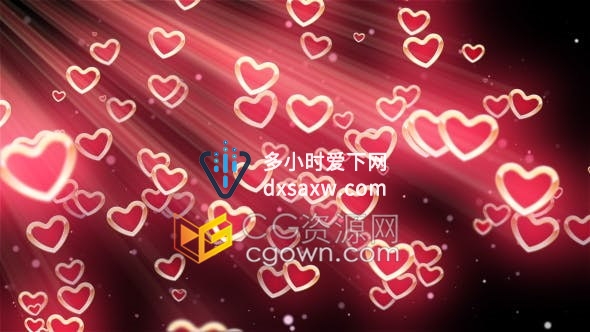 VJ素材-情人节庆祝活动婚礼LED屏幕背景视频闪闪发光心形视频素材