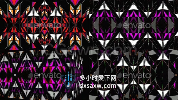 VJ视频素材下载三角形3D金字塔棱镜LED屏幕背景素材