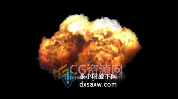 大爆炸火焰烟雾含Alpha透明通道 特效合成视频素材 免费下载