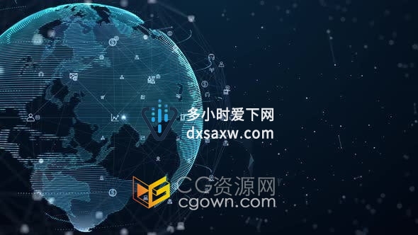 4K视频素材数字数据网络连接全球互联网安全背景动画
