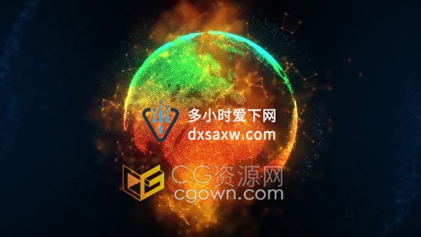 视频素材-虚拟数字网络地球高科技技术动态背景Vj素材下载